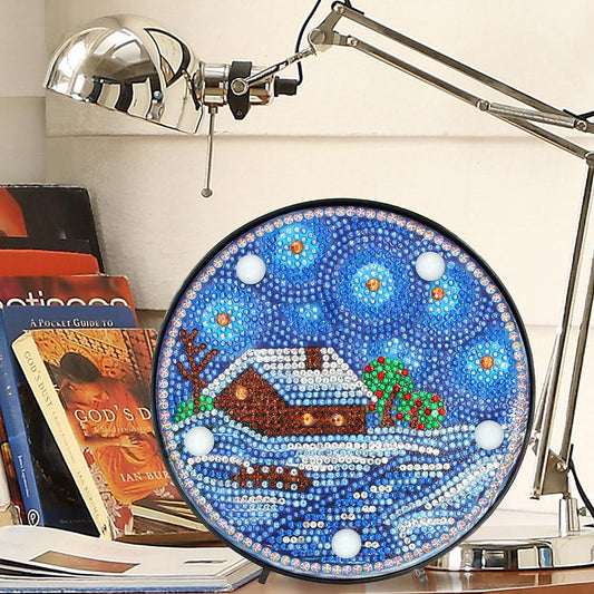 DIY LED Full Drill Diamond Painting House Special Shaped Night Decor Lamp