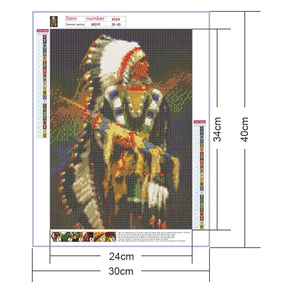 Indian - Full Round Drill Diamond Painting 30*40CM