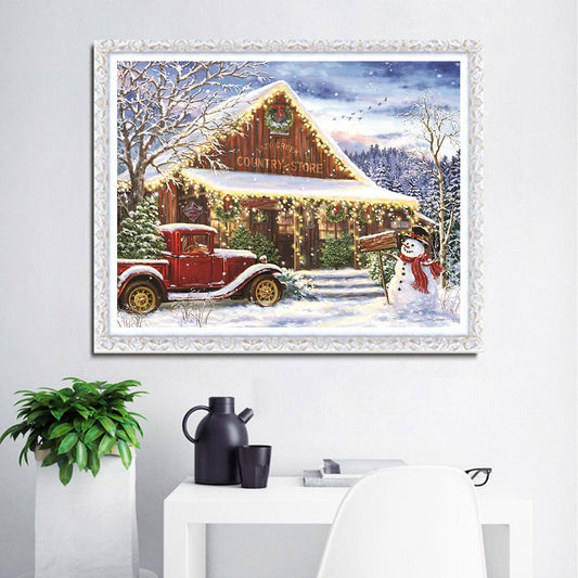 Snowman - Full Round Drill Diamond Painting 40*30CM