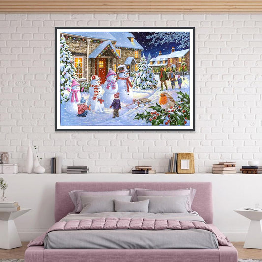 Snowman - Full Round Drill Diamond Painting 40*30CM