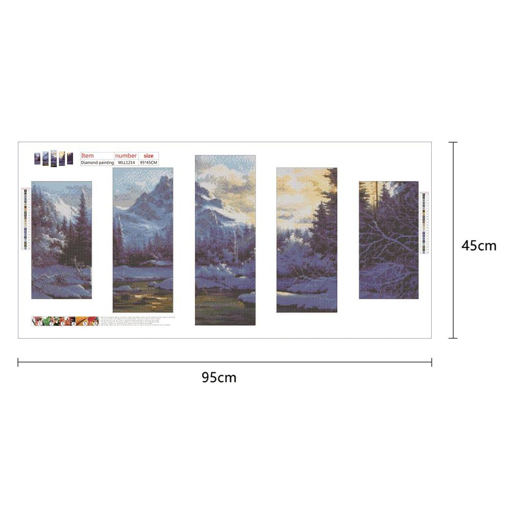 Snow Mountain - Full Round Drill Diamond Painting 95*45CM
