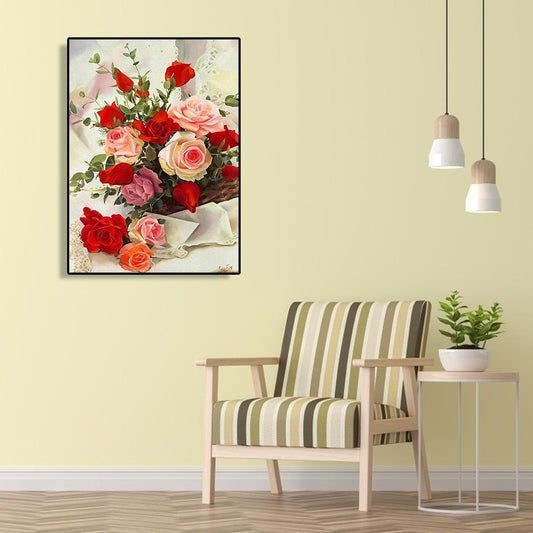 Flower - Full Round Drill Diamond Painting 30*40CM