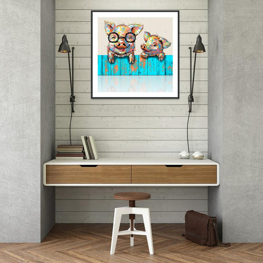 Pig - Full Round Drill Diamond Painting 30*30CM