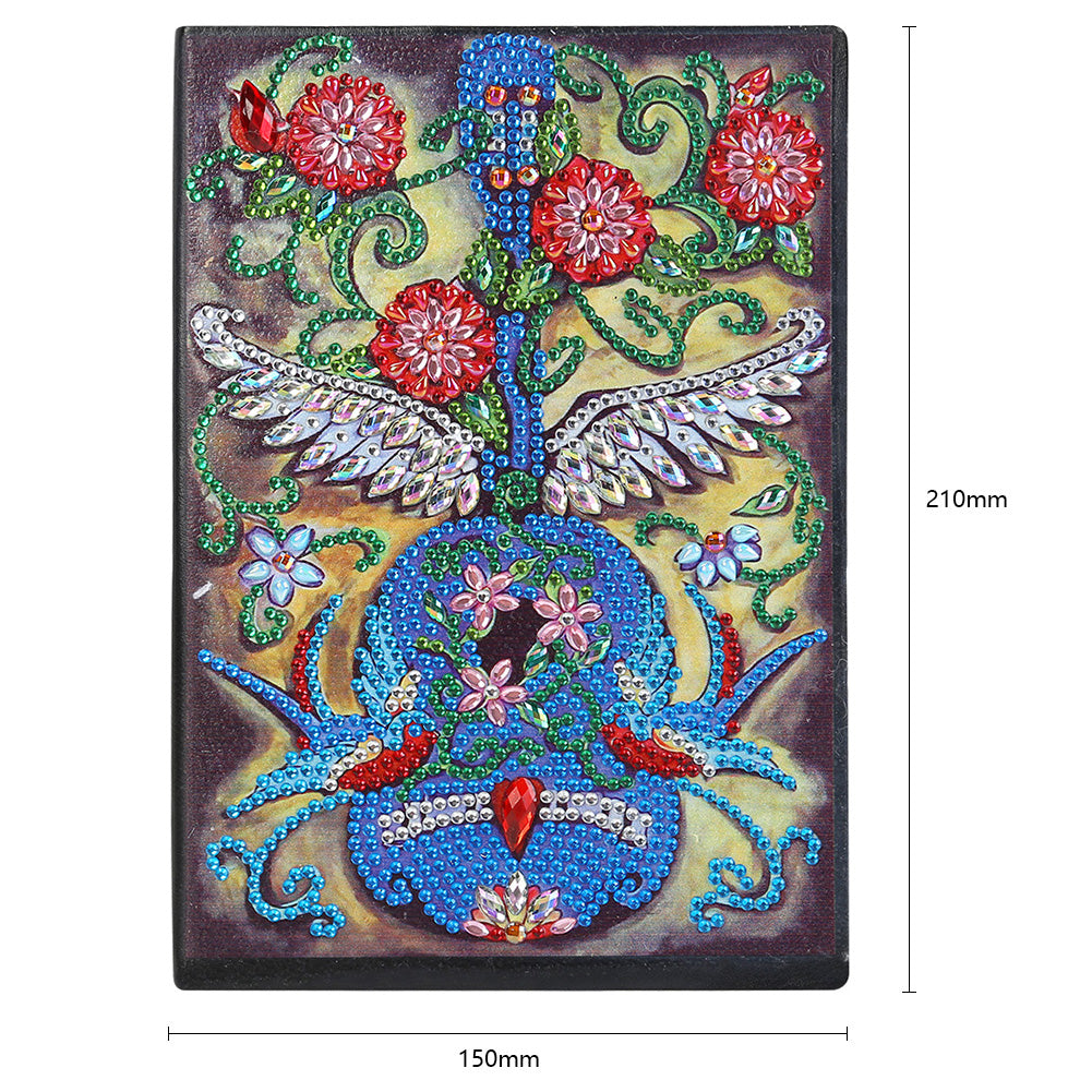DIY Special Shaped Diamond Painting Violin 50 Pages A5 Drawing Notebook