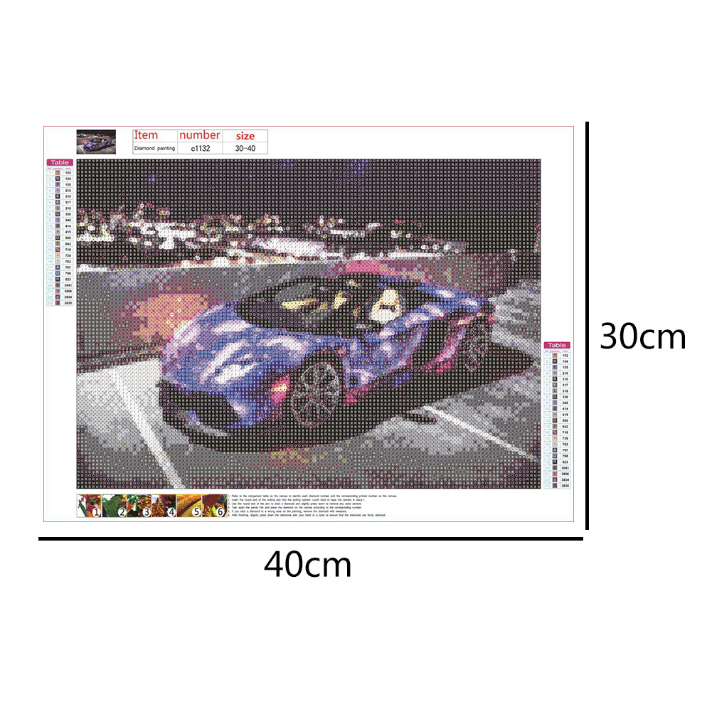 Car - Full Round Drill Diamond Painting 40*30CM