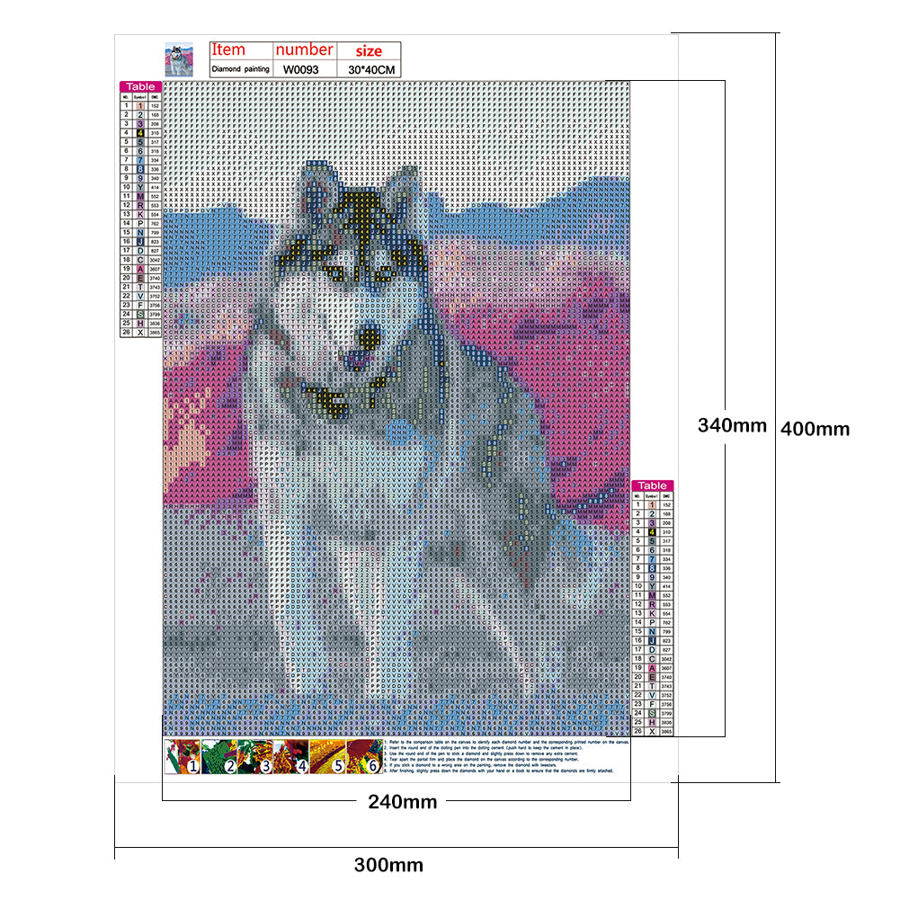 Wolf Animal - Full Round Drill Diamond Painting 30*40CM