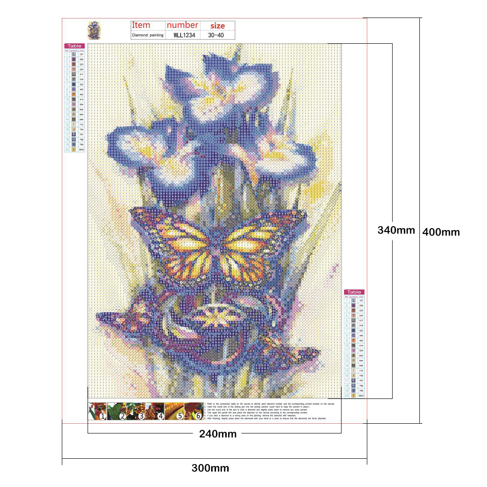 Flower - Full Round Drill Diamond Painting 30*40CM