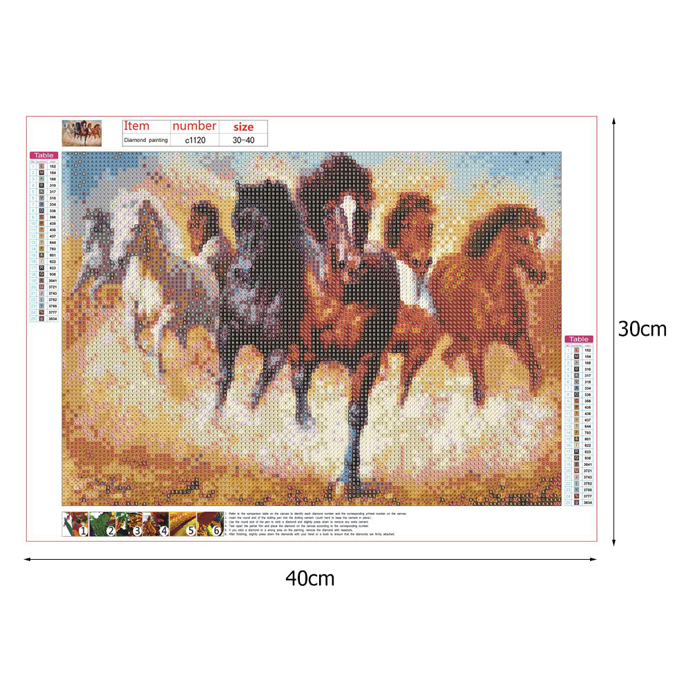 Horse - Full Round Drill Diamond Painting 40*30CM