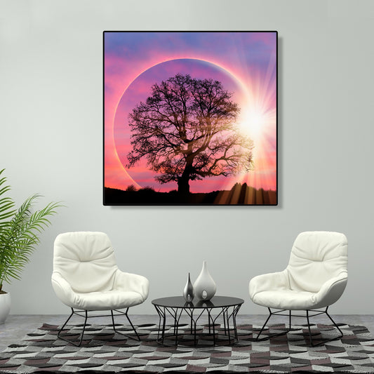 Tree Moon - Full Round Drill Diamond Painting 30*30CM