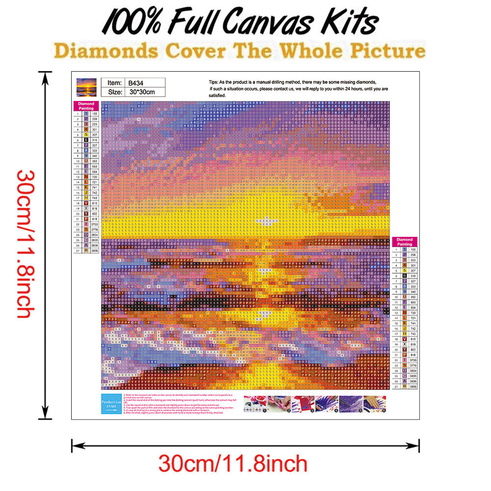 Sunset Seaside - Full Round Drill Diamond Painting 30*30CM