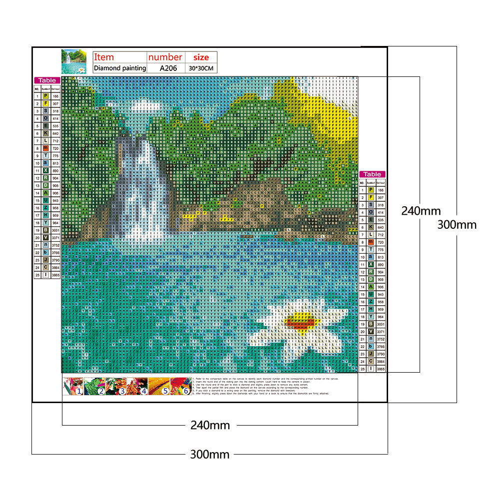 Waterfalls Scenery - Full Round Drill Diamond Painting 30*30CM