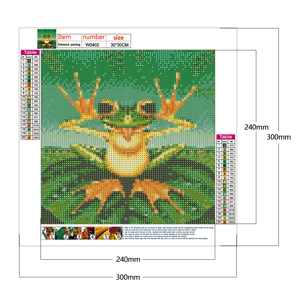 Funny Frog - Special Shaped Drill Diamond Painting 30*30CM