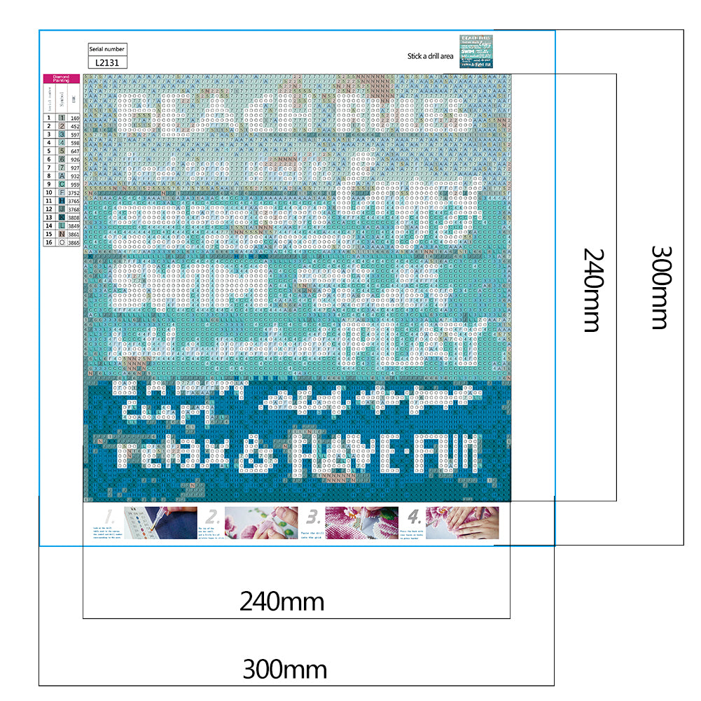 Beach Rules - Full Round Drill Diamond Painting 30*30CM