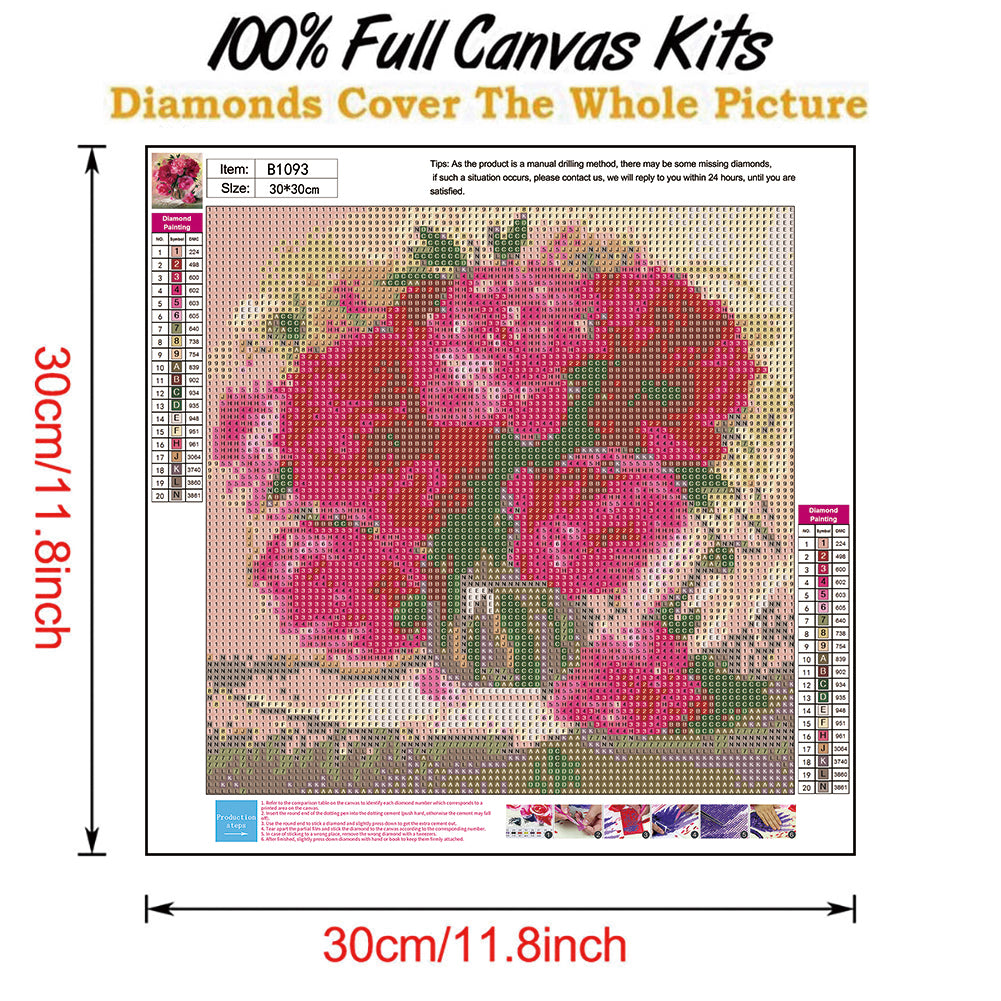 Warm Flowers - Full Round Drill Diamond Painting 30*30CM