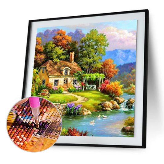 Village Landscape - Full Round Drill Diamond Painting 30*30CM