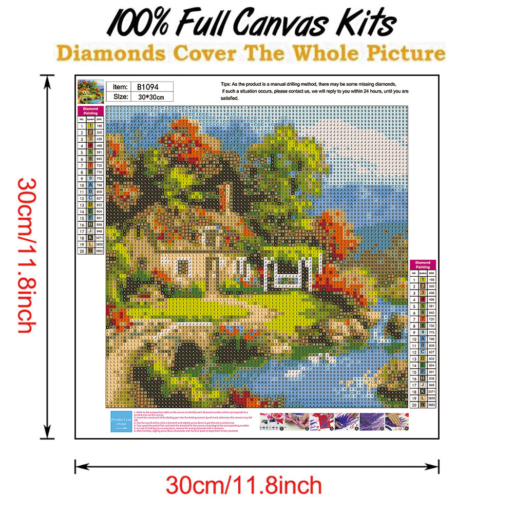 Village Landscape - Full Round Drill Diamond Painting 30*30CM