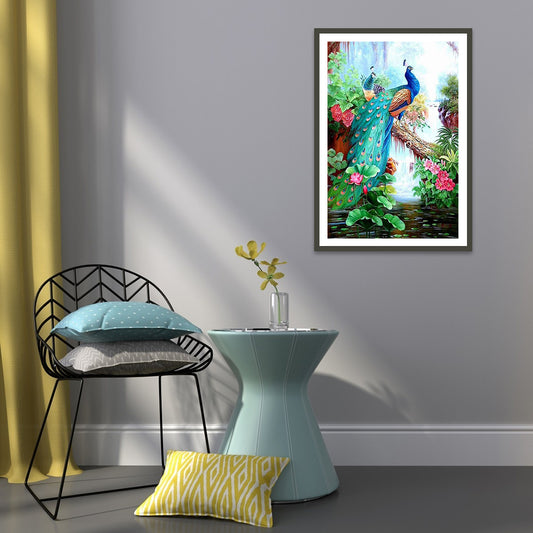 Lordly Peafowl - Full Round Drill Diamond Painting 30*40CM