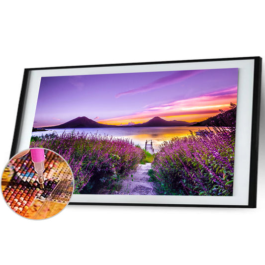 Lakeside Flower - Full Round Drill Diamond Painting 100*40CM