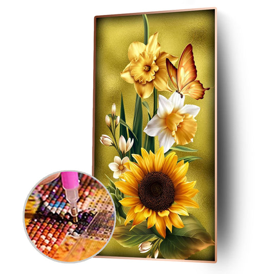 Sunflower - Full Round Drill Diamond Painting 45*85CM