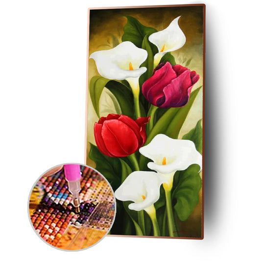 Flower - Full Round Drill Diamond Painting 45*85CM
