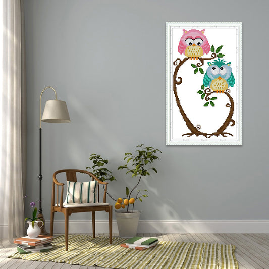 Night Bird - 14CT Stamped Cross Stitch 19*33CM