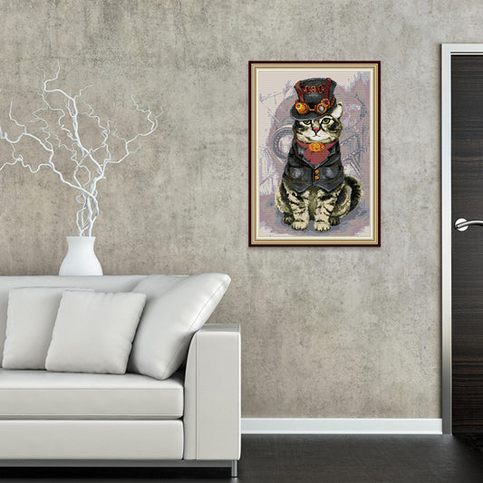 Mighty Cat - 38*53CM Stamped Cross Stitch 38*53CM