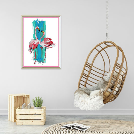 Pink Bird - 14CT Stamped Cross Stitch 25*33CM