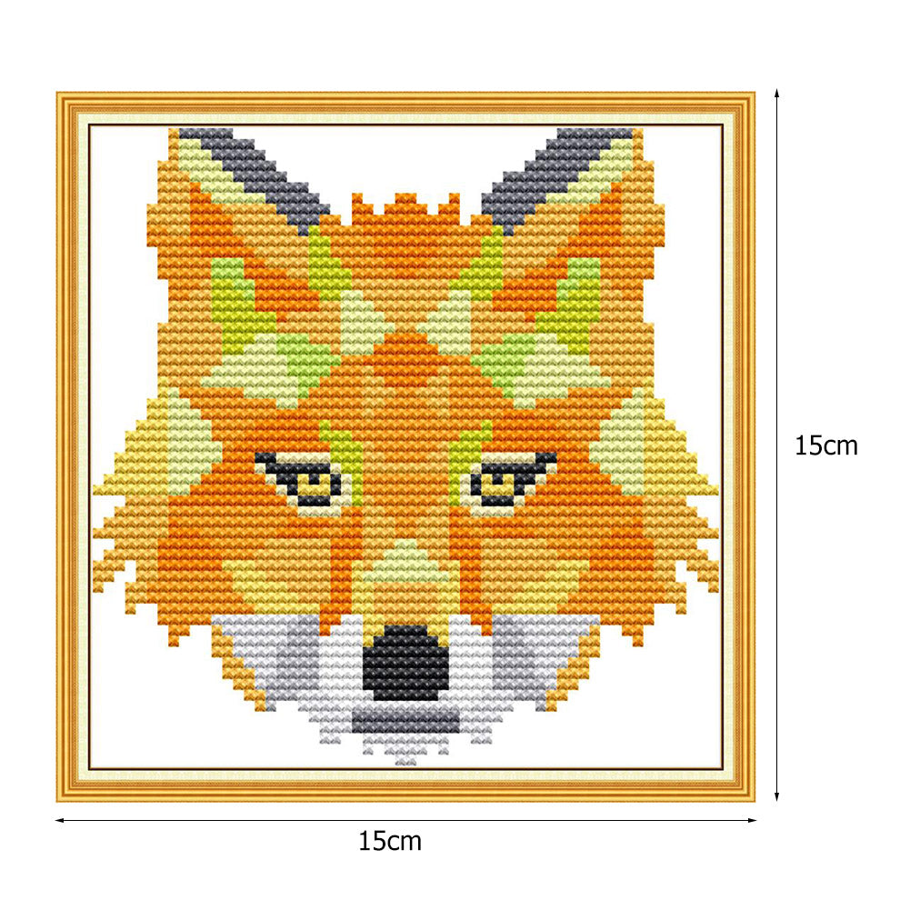 Fox - 14CT Stamped Cross Stitch 15*15CM