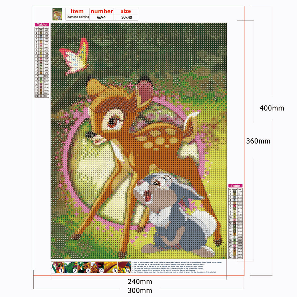 Deer - Full Round Drill Diamond Painting 30*40CM