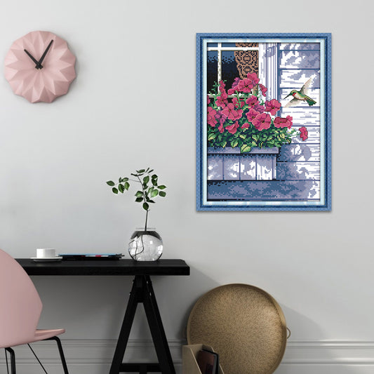 Hummer - 14CT Stamped Cross Stitch 21*30CM