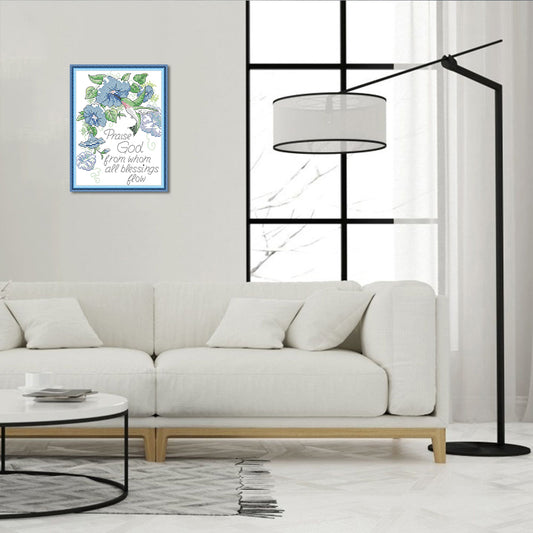 Praise God - 14CT Stamped Cross Stitch 22*17CM