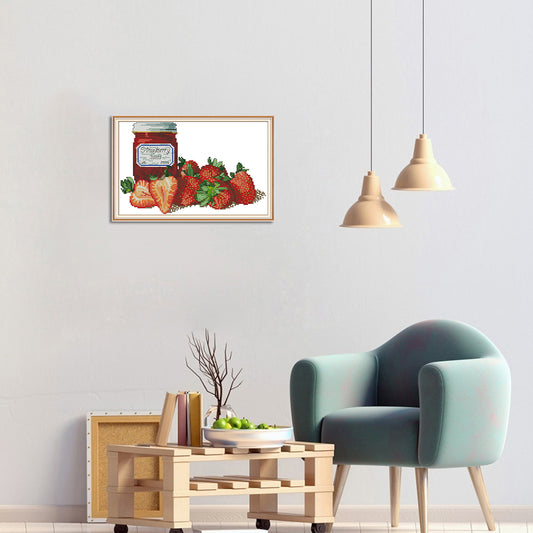 Strawberry Jam - 14CT Stamped Cross Stitch 32*20CM