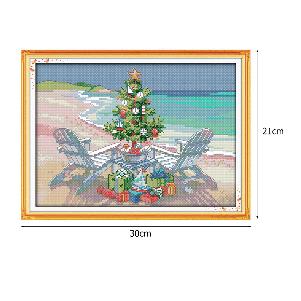 Christmas Tree - 14CT Stamped Cross Stitch 30*21CM