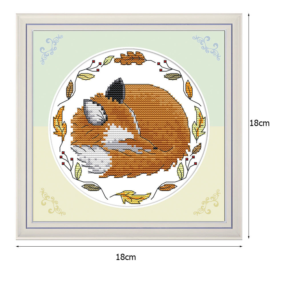 Fox - 14CT Stamped Cross Stitch 18*18CM