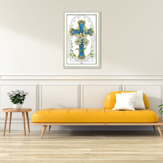 Lily - 14CT Stamped Cross Stitch 33*20CM