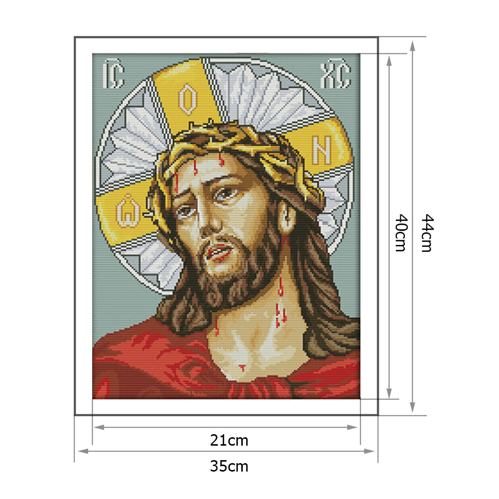 Distress Jesus - 14CT Stamped Cross Stitch 44*35CM