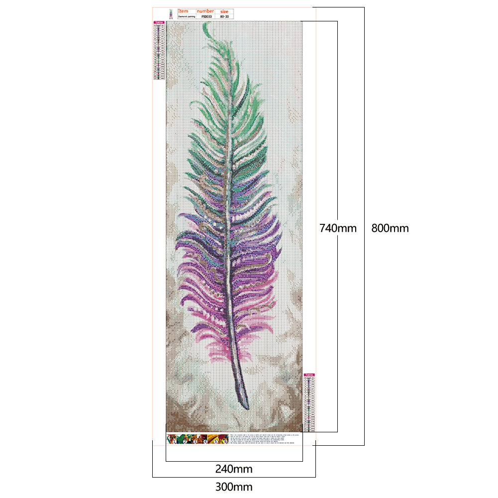 Feather - Full Round Drill Diamond Painting 30*80CM
