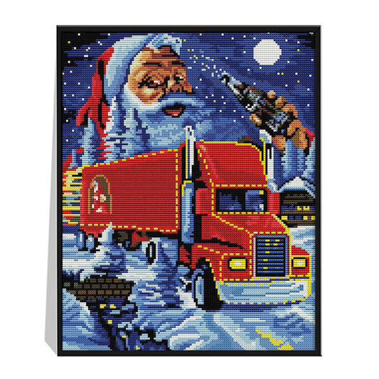 Car- 14CT Stamped Cross Stitch 31*37CM