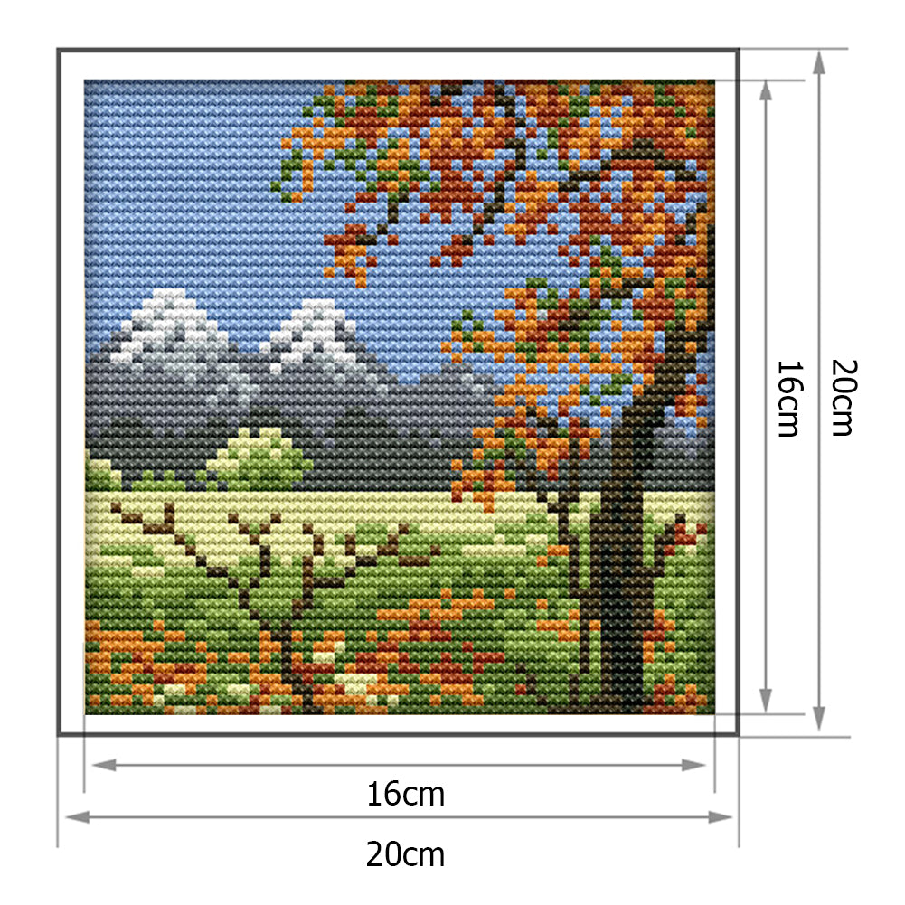 Four Seasons - 14CT Stamped Cross Stitch 16x16CM