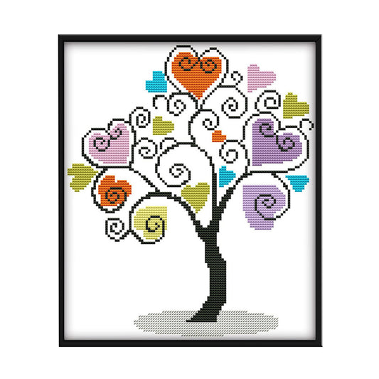 Heart Tree- 14CT Stamped Cross Stitch 30*27CM