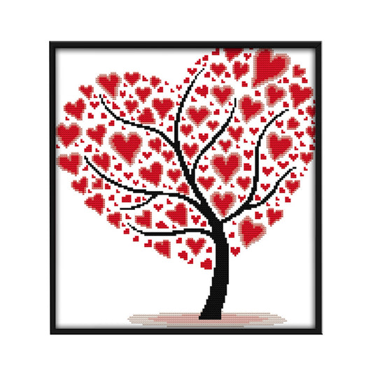 Heart Tree- 14CT Stamped Cross Stitch 35*33CM