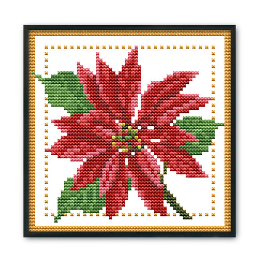 Flower- 14CT Stamped Cross Stitch 17*17CM