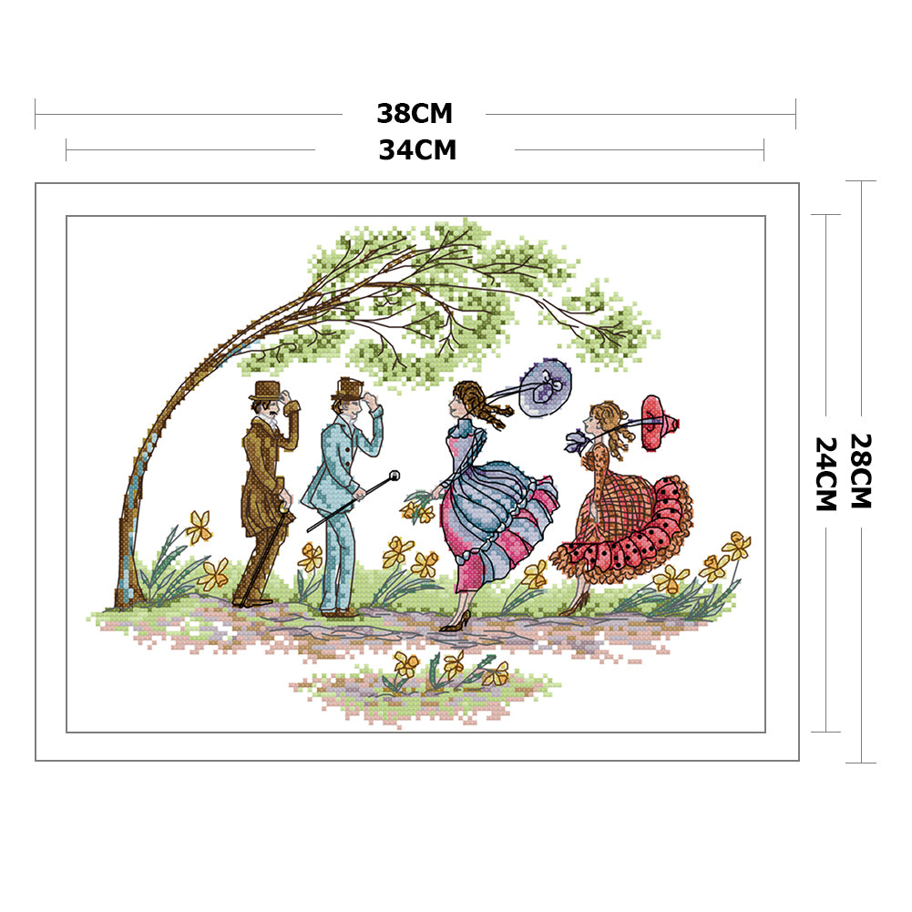 Scenery - 14CT Stamped Cross Stitch 35*28CM