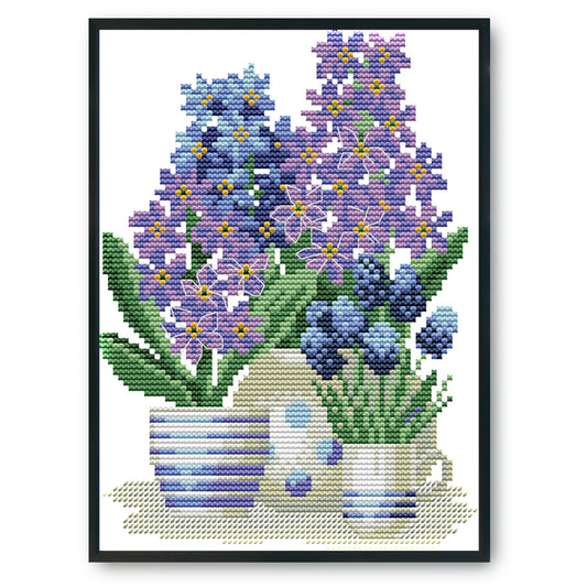 Flowers - 14CT Stamped Cross Stitch 25*18CM