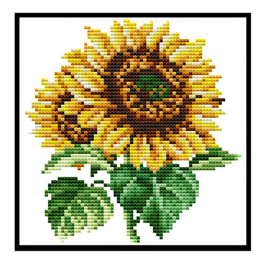 Sunflower - 14CT Stamped Cross Stitch 17*17CM