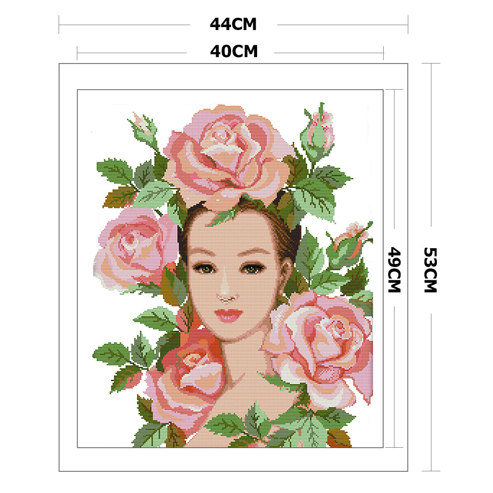 Beauty - 14CT Stamped Cross Stitch 44*53CM