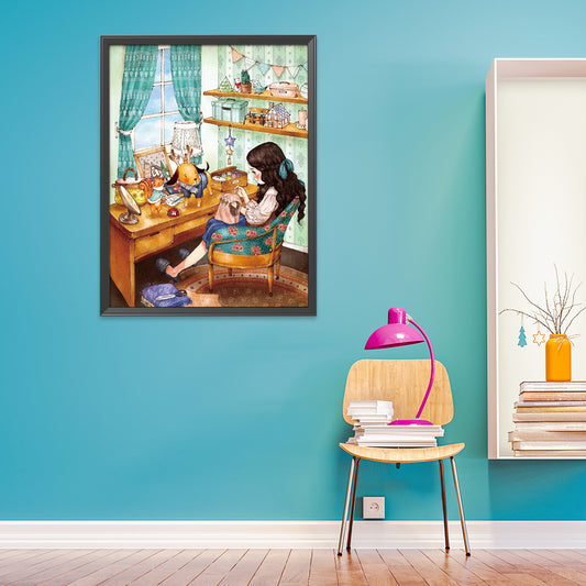 Girl - 11CT Stamped Cross Stitch 52*71CM