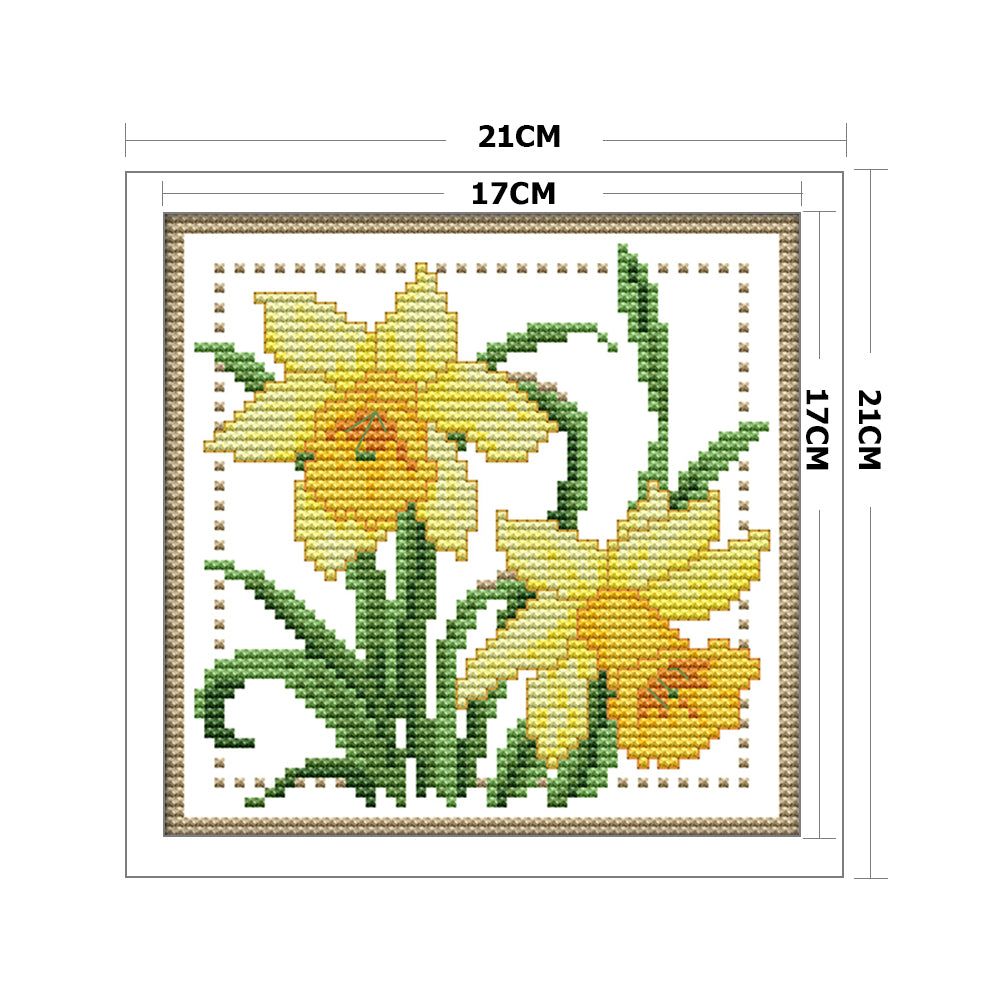 Flower - 11CT Stamped Cross Stitch 21*21CM