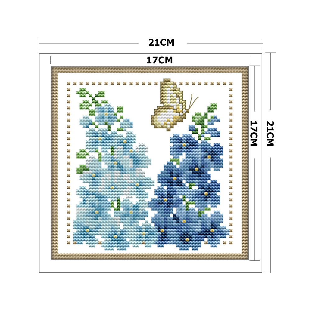 Flower - 11CT Stamped Cross Stitch 21*21CM