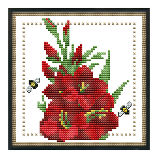 Flower - 11CT Stamped Cross Stitch 21*21CM
